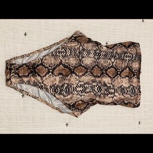 Brown snakeskin body suit